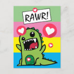 Cute Colorful Dinosaur Rawr Kids Hello Postcard