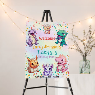 Cute colorful dinosaur School kids Birthday party Foam Board