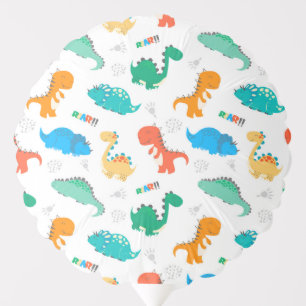 Cute Colorful Dinosaurs Illustrated Pattern Balloon
