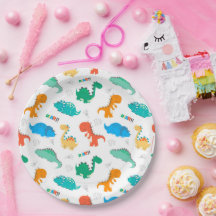 Cute Colorful Dinosaurs Illustrated Pattern