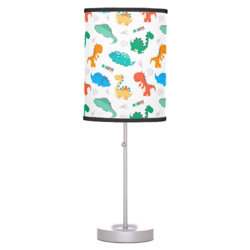 Cute Colorful Dinosaurs Illustrated Pattern Table Lamp