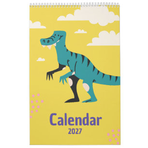 Cute Colorful Dinosaurs Kids Calendar