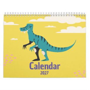 Cute Colorful Dinosaurs Kids Calendar