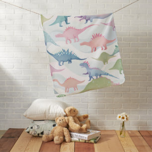 Cute Colorful Dinosaurs Pattern Baby Blanket