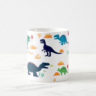 Cute Colorful Dinosaurs Pattern 