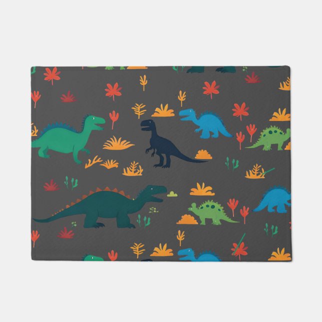 Cute Colorful Dinosaurs Pattern  Doormat (Front)