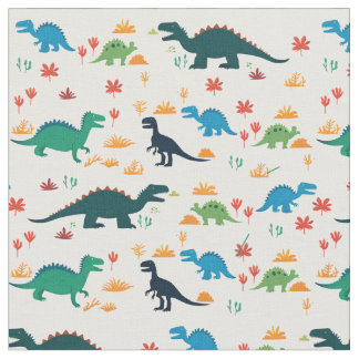 Cute Colorful Dinosaurs Pattern  Fabric