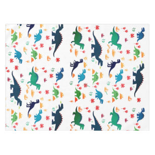 Cute Colorful Dinosaurs Pattern Tablecloth