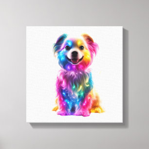 Cute Colorful Dog Canvas Print