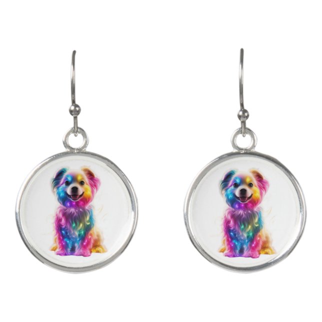 Cute Colorful Dog Earrings (Front)