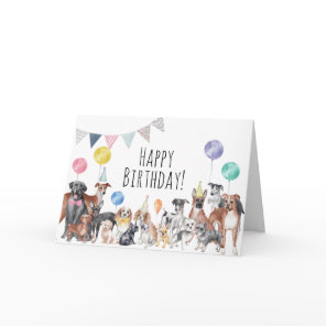 Cute Colorful Dog Happy Birthday Card