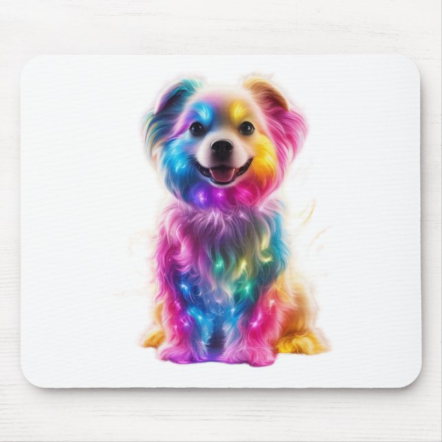 Cute Colorful Dog Mouse Pad (Front)
