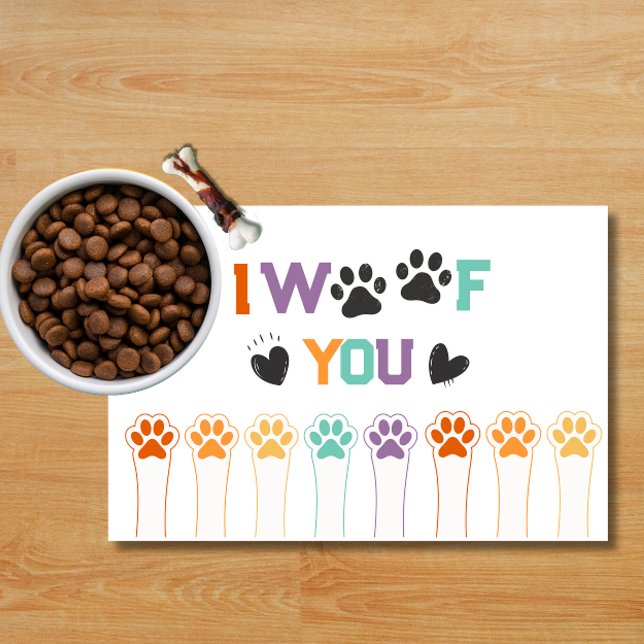 Cute Colorful Dog Paws Placemat (Creator Uploaded)