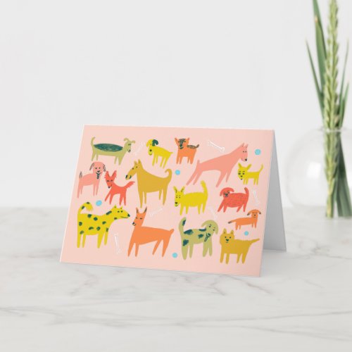 Cute Colorful Dogs CUSTOM THANK YOU Card