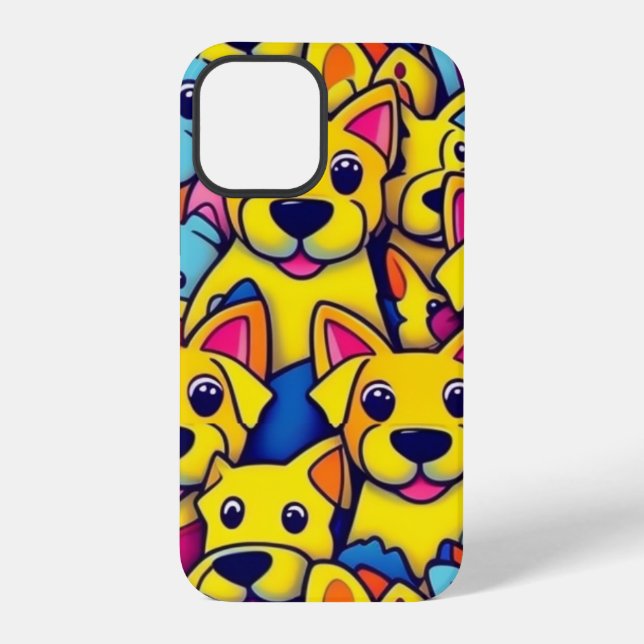 Cute colorful dogs happy dogs iPhone case (Back)