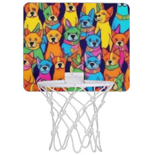 Cute colorful dogs happy dogs mini basketball hoop