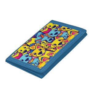 Cute colorful dogs happy dogs tri-fold wallet