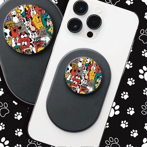 Cute Colorful Dogs  PopSocket