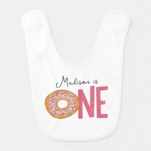 Cute Colorful Donuts One First Birthday Baby Bib