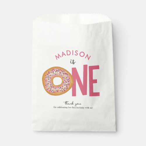 Cute Colorful Donuts One First Birthday Favor Bag