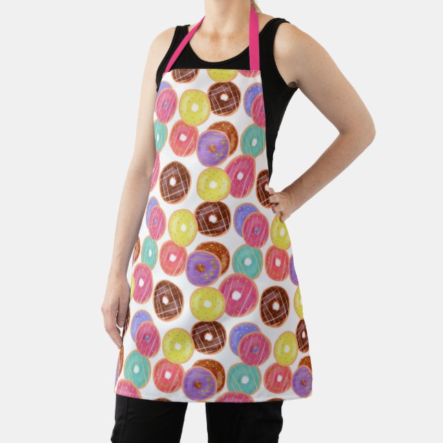 Cute Colorful Donuts Pattern Apron (Insitu)