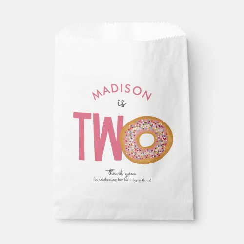 Cute Colorful Donuts Two 2nd Birthday Favor Bag