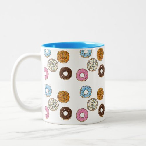 Cute Colorful Donuts Two_Tone Coffee Mug