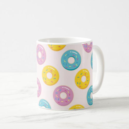 Cute Colorful Donuts with Sprinkles Pattern Coffee Mug