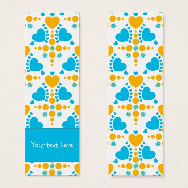 Cute colorful doodle dot and heart design Bookmark (Front & Back)