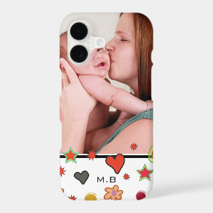 Cute Colorful Doodles Custom Photo iPhone 17 Case