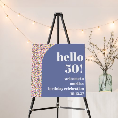 Cute Colorful Dots Custom Birthday Party Welcome Foam Board