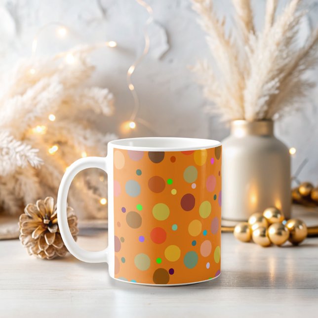 Cute Colorful Dots orange Coffee Mug (Creator Uploaded)