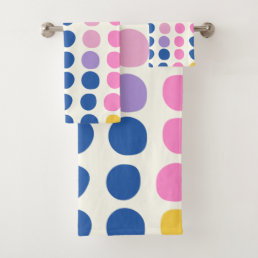 Cute Colorful Dots Scandinavian Pattern Bath Towel Set