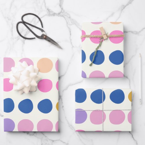 Cute Colorful Dots Scandinavian Pattern  Wrapping Paper Sheets