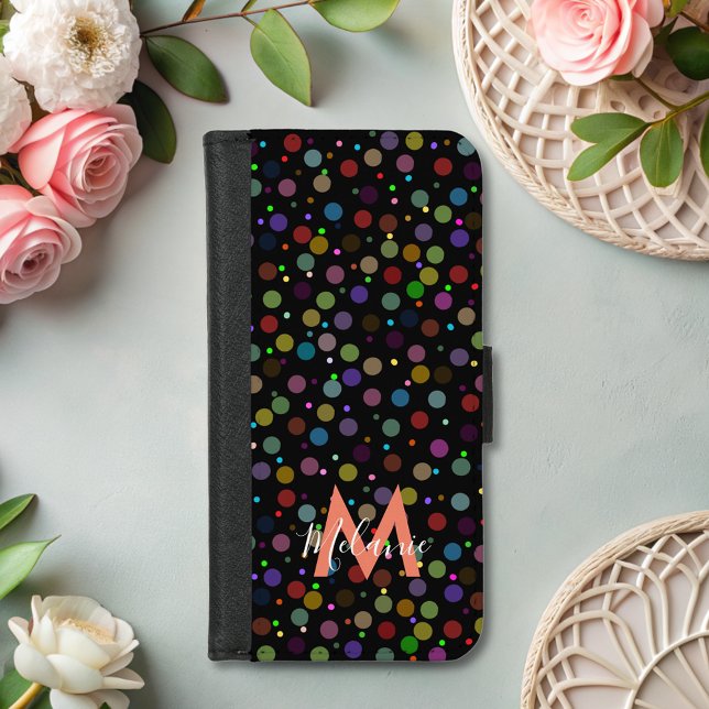 Cute Colorful Dotted spots iPhone Wallet Case (Creator Uploaded)