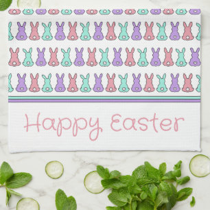 Cute Colorful East Bunny Personalized Kitchen Towel