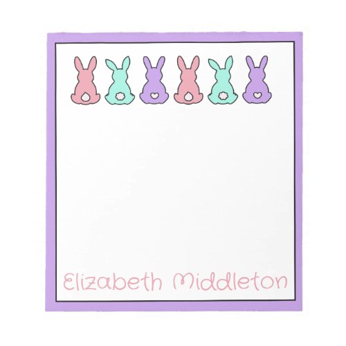 Cute Colorful East Bunny Personalized Notepad