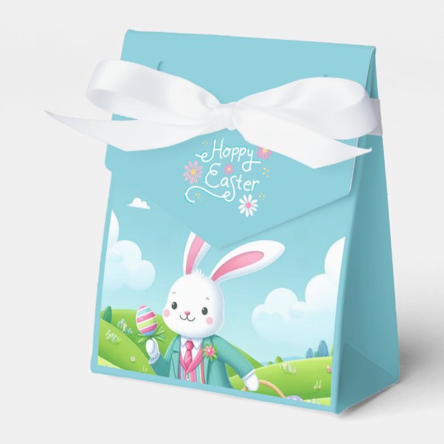 Cute, colorful Easter bunny Favor Boxes (Front Side)