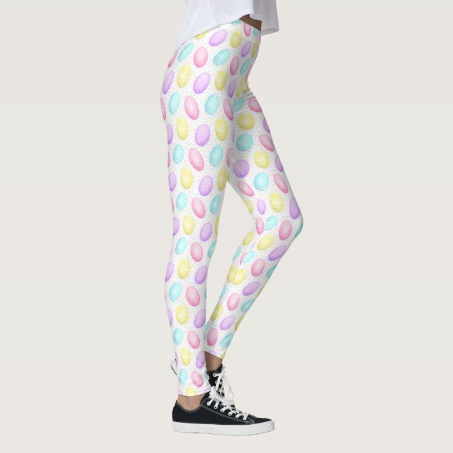 Cute Colorful Easter Egg Pattern Leggings (Right)