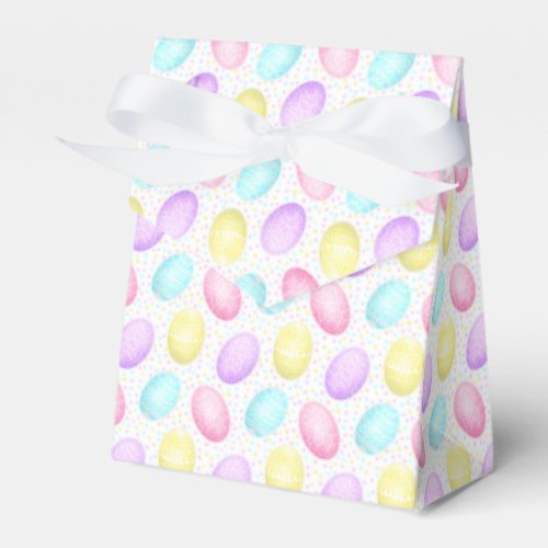 Cute Colorful Easter Egg Pattern Party Favor Boxes