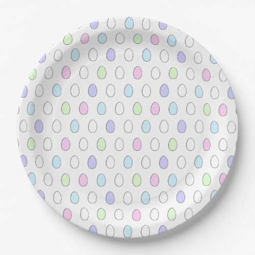 Cute  Colorful Easter Egg Pattern Spring Party Paper Plates