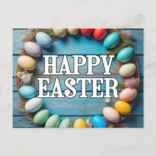 Cute Colorful Easter Eggs Collage Postcard