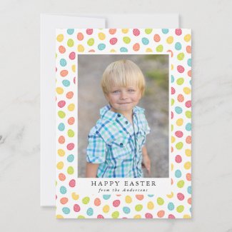 Cute & Colorful Easter Eggs Photo Holiday Card