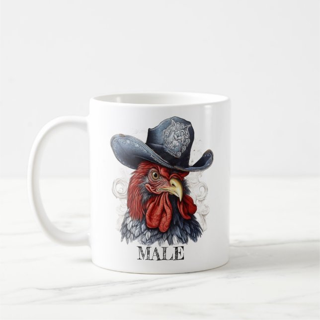 cute colorful editable male chicken Mug (Left)