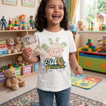 Cute Colorful Eid Mubarak Sheep Kids T-Shirt - Hap