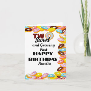 Cute, Colorful & Elegant Two Sweet 2nd Birthday Card
