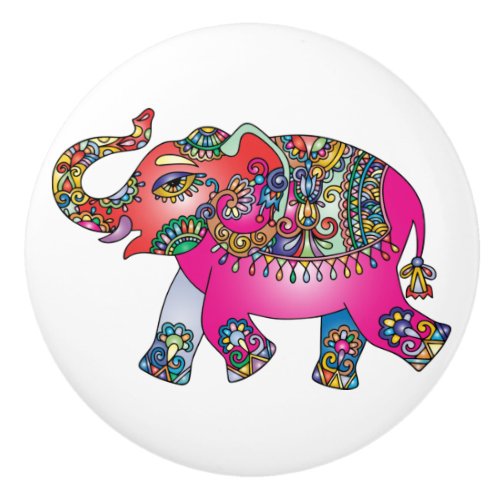 Cute Colorful Elephant Kids Bedroom Dcor Ceramic Knob