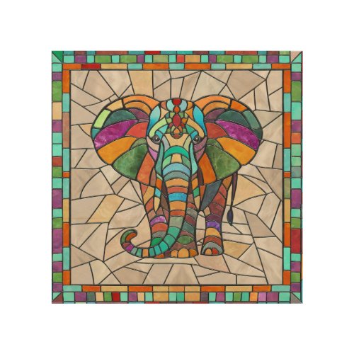 Cute Colorful Elephant mosaic art