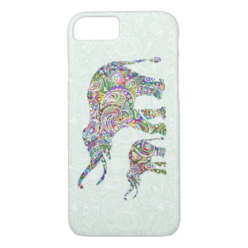 Cute Colorful Elephants Illustration iPhone 87 Case