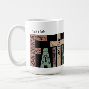 Cute Colorful Faith Bible Verses Typography Quote Coffee Mug